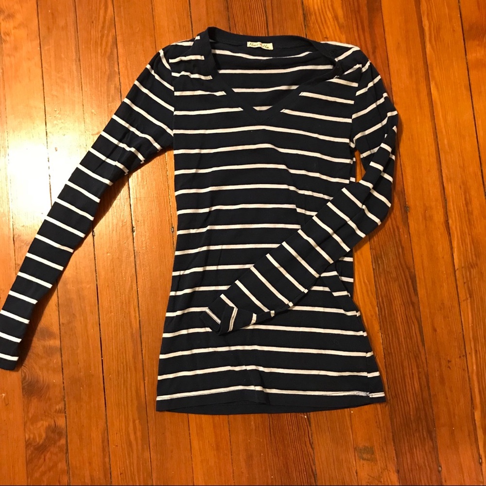 Blue and white striped shirt